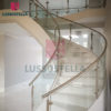 Apartment Wooden Stair Floating Straight Staircase With Glass Railing - Image 3