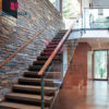 Cheap Design Walnut Slab Granite Loft Indoor Folding Wood Stairs Floating And Straight Stairs Staircase - Image 2