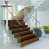 Cheap Design Walnut Slab Granite Loft Indoor Folding Wood Stairs Floating And Straight Stairs Staircase - Image 6