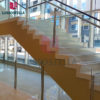 Cheap Design Walnut Slab Granite Loft Indoor Folding Wood Stairs Floating And Straight Stairs Staircase - Image 3