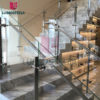 Contemporary Floating Staircase With Wood Tread Invisible Stringer Straight Stairs - Image 2