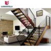 Contemporary Floating Staircase With Wood Tread Invisible Stringer Straight Stairs - Image 3