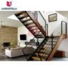 Indoor Wood And Carbon Steel Material Floating Staircase For Small Space - Image 2