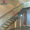 Modern Indoor Stainless Steel Railing Straight Staircase Wood Step Stairs - Image 2