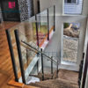 Modern Marble Wood Stairs Treads Indoors Staircase Steel Handrail Design Open Tread Glass Railing Straight Staircase - Image 5