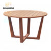 Round shape wooden table hotel restaurant dining table hotel dinning room table set - Image 4