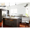 SOYLUSSO Custom Intelligent Combined Wooden Melamine Kitchen Cabinet Ideas 2021 With Island