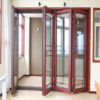 Wood color narrow frame popular style aluminum glass powder coated folding door - Image 2