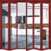 Wood color narrow frame popular style aluminum glass powder coated folding door - Image 6