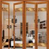 Wood color narrow frame popular style aluminum glass powder coated folding door - Image 3