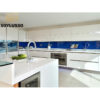 China manufacturer prefab modern shaker waterproof high end white uv lacquer new model flat pack kitchen cabinet - Image 6