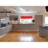 China Factory Prefab Cheap Price Modular Contemporary Kitchen Pantry Cupboard With Island PVC Grey Kitchen Cabinet - Image 3